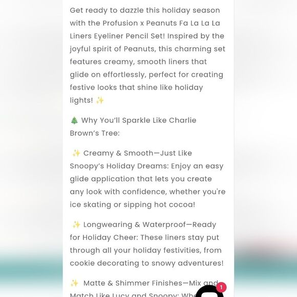 Profusion Cosmetics X Peanuts Fa La La La Liners Eyeliner Pencil Set - Picture 6 of 8